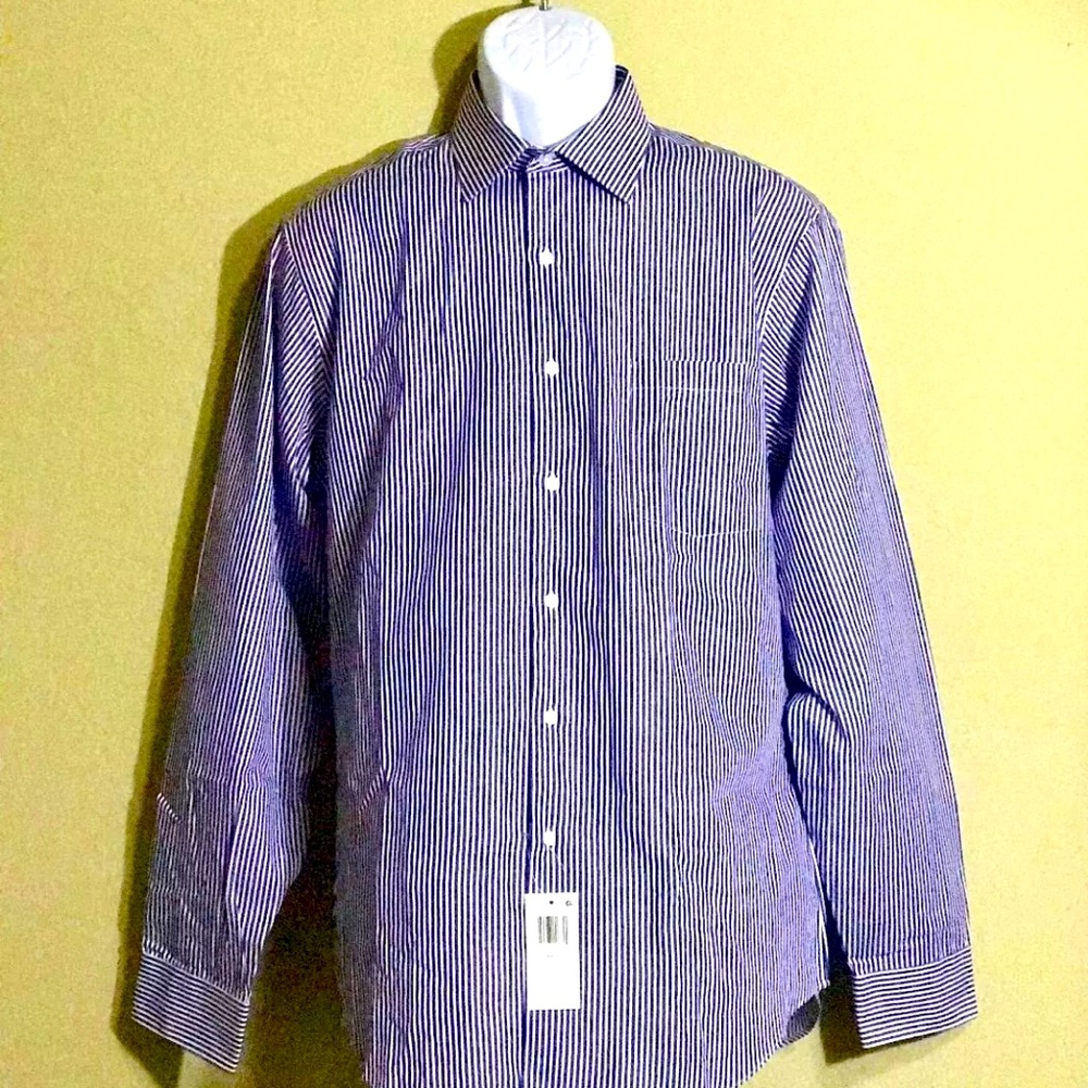 Arrow Men’s Dress Shirt Striped Blue/White New